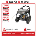 Simpson SuperPro Roll-Cage 3600 PSI 2.5 GPM CRX 210 Gas Pressure Washer (SW3625SADS-S)