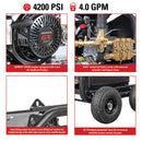 Simpson SuperPro Roll-Cage 4200 PSI 4.0 GPM Honda GX390 Gas Pressure Washer (SW4240HCBM)
