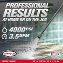 Simpson PowerShot 4000 PSI 3.5 GPM Honda GX270 Gas Pressure Washer (PS60869-S)