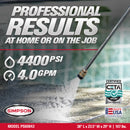 Simpson PowerShot 4400 PSI 4.0 GPM CRX 420 Gas Pressure Washer (PS60843)