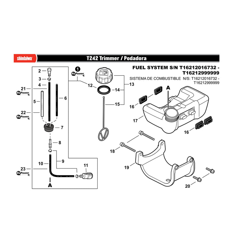 FUEL SYSTEM S N T16212016732 T16212999999