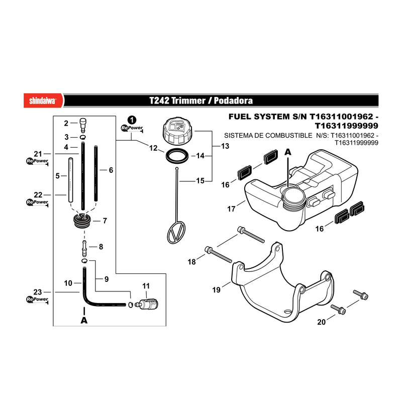 FUEL SYSTEM S N T16311001962   T16311999999
