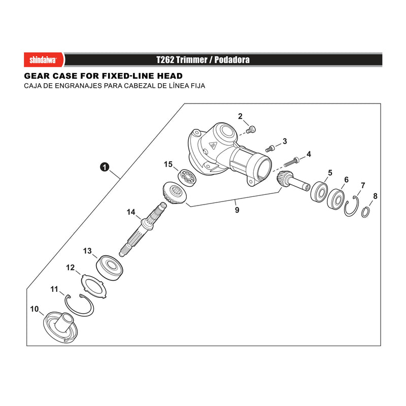 GEAR CASE FOR FIXED LINE HEAD