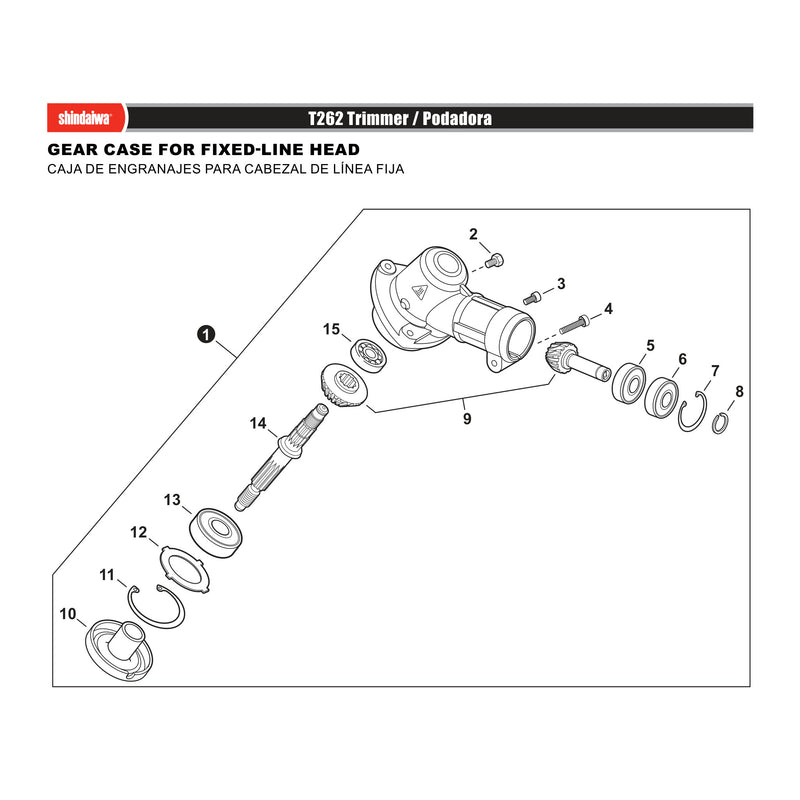 GEAR CASE FOR FIXED LINE HEAD