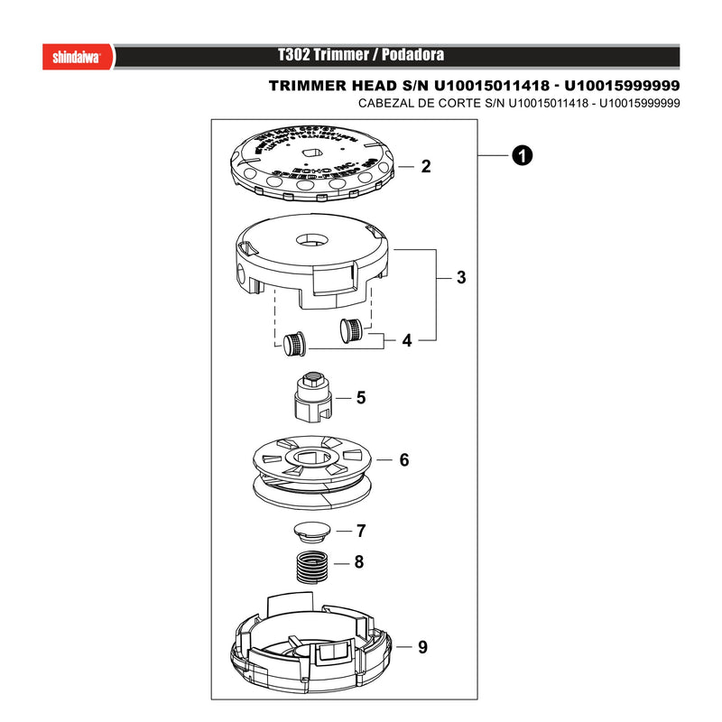 TRIMMER HEAD S N U10015011418 U10015999999
