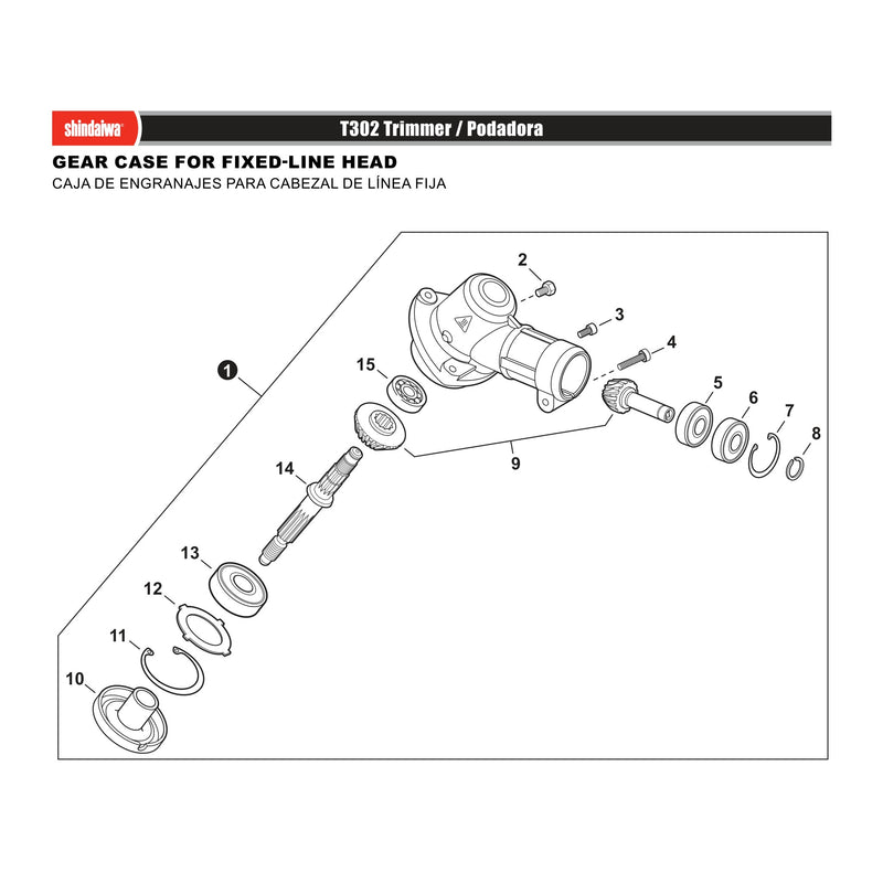 GEAR CASE FOR FIXED LINE HEAD