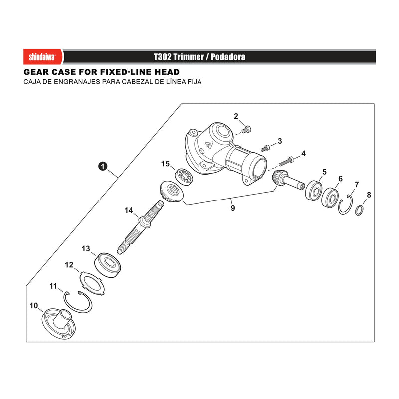 GEAR CASE FOR FIXED LINE HEAD