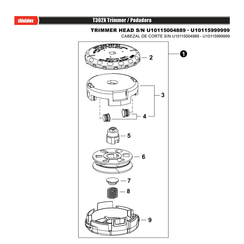 TRIMMER HEAD S N U10115004889 U10115999999