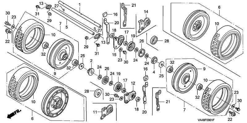 REAR WHEEL (HRC215,      HRC216, HRC216K1)