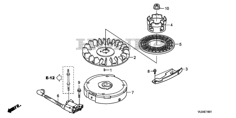 FLYWHEEL@IGNITION COIL   (2) (CAST IRON)