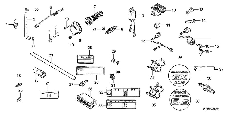 OTHER PARTS (GOV. SPRING, MUFFLER GASKET, SPARK   ARRESTER, MARKS)
