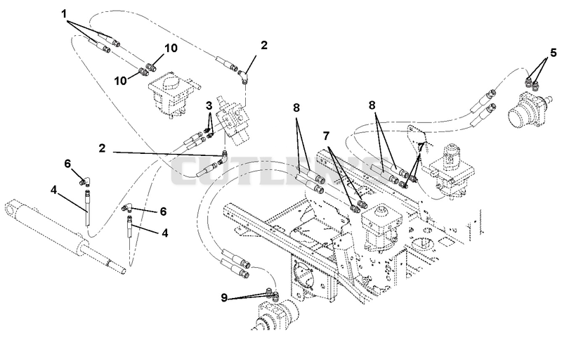 Hose Routing For Pumps, Wheel Motors & Cylinder