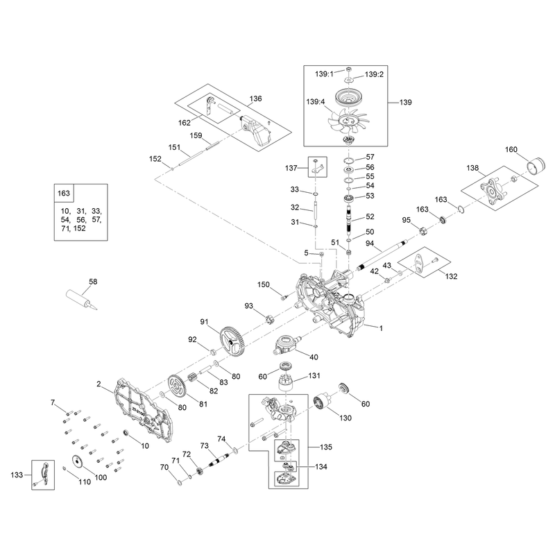 RH Hydro Transmission Assembly No. 139-2371