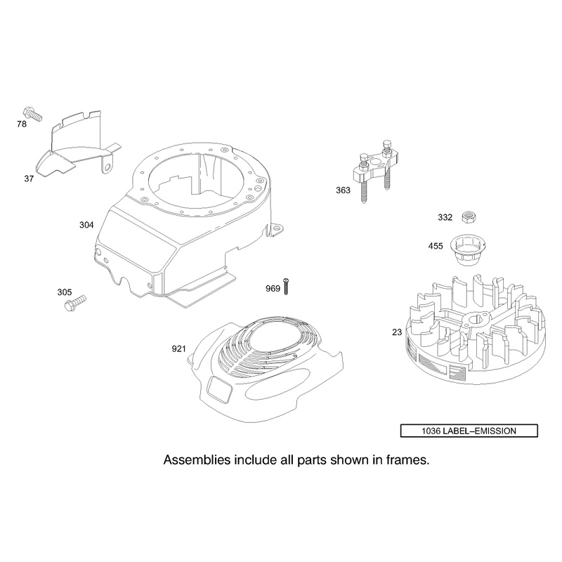 Blower Housing Assembly Briggs and Stratton Model 123K02-0114-E1