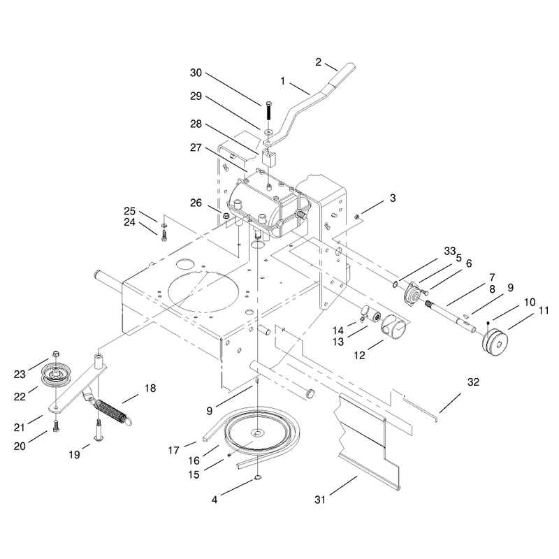 Transmission and Idler Pulley Assembly