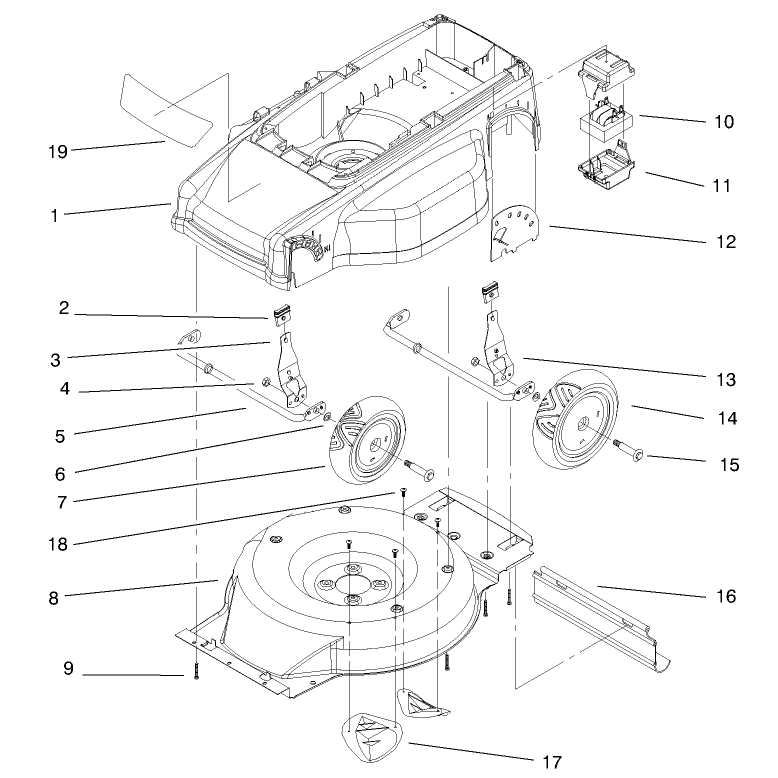 Deck Liner and Wheel Assembly