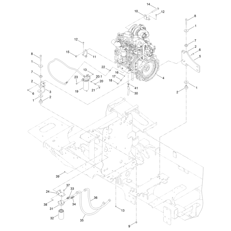 Engine and Mounting Assembly