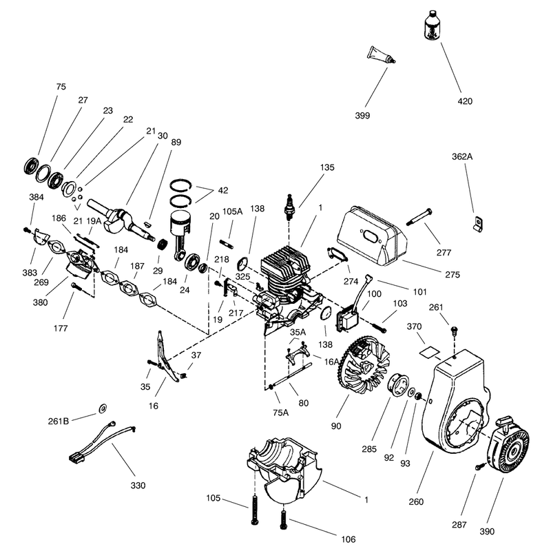 Engine Tecumseh Model No. Hsk850 Type 8313b