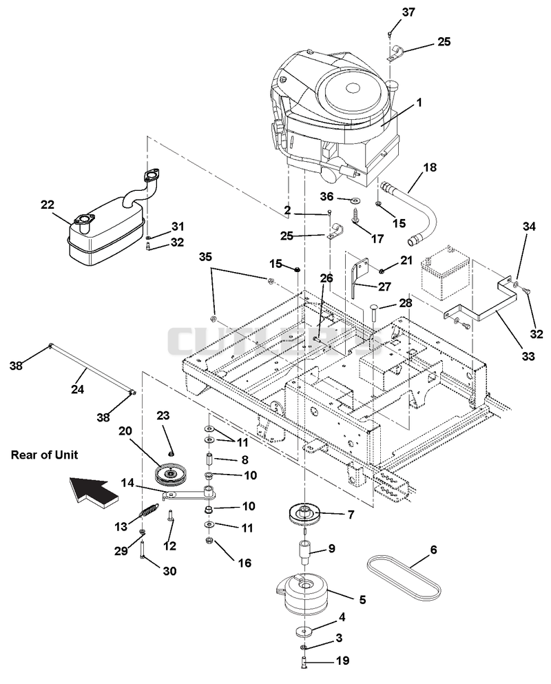 Engine, Exhaust, Belts and Idlers