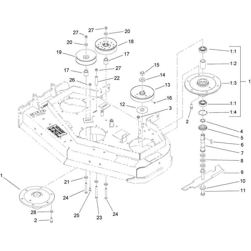 Sheave, Spindle and Blade Assembly