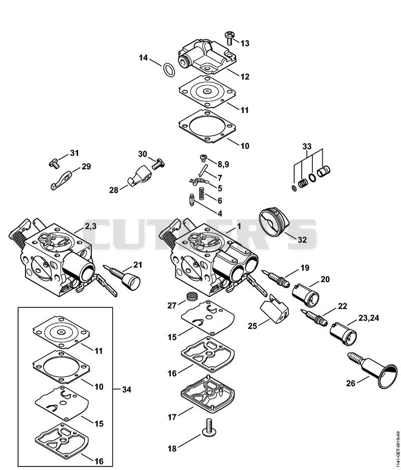 Carburetor 1141/46, C1Q-S211, C1Q-S178