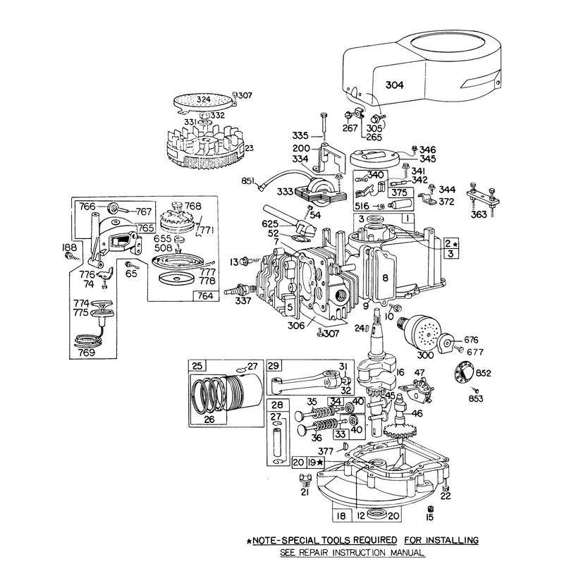 Engine Briggs and Stratton Model No 92908-1841-01
