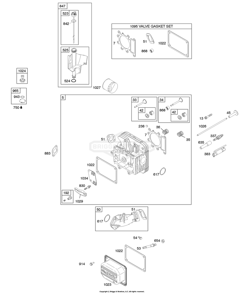Cylinder Head, Gasket Set - Valve, Lubrication, Valves