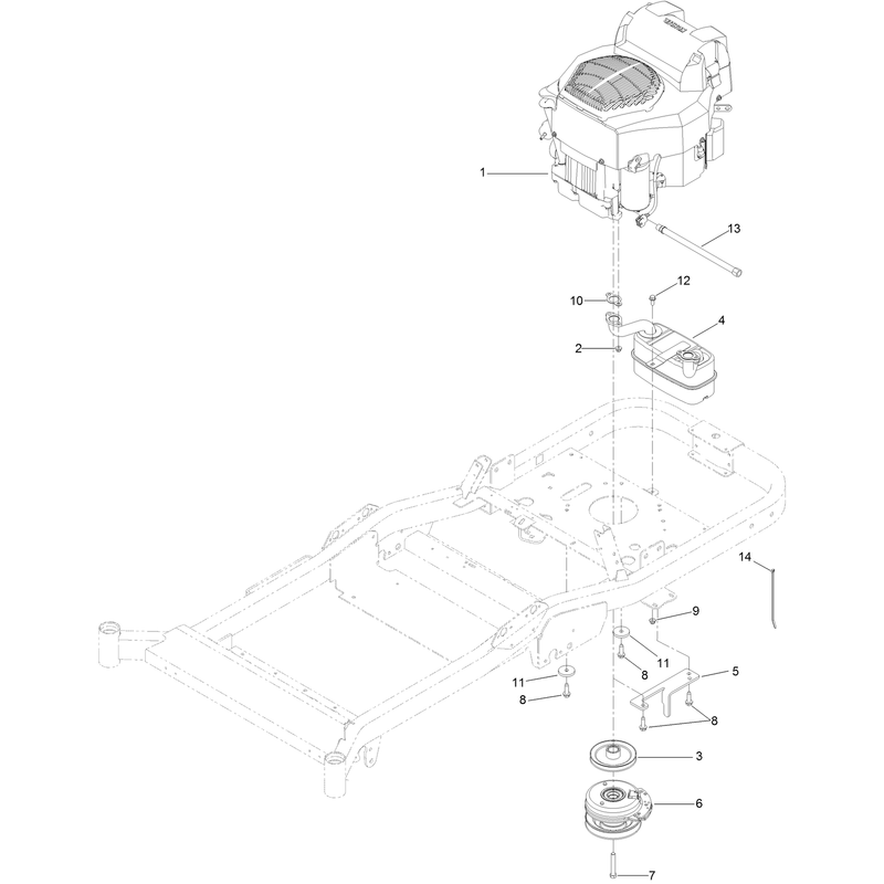Engine, Muffler and Clutch Assembly