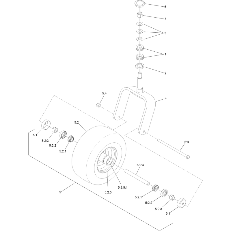 Caster Fork and Wheel Assembly