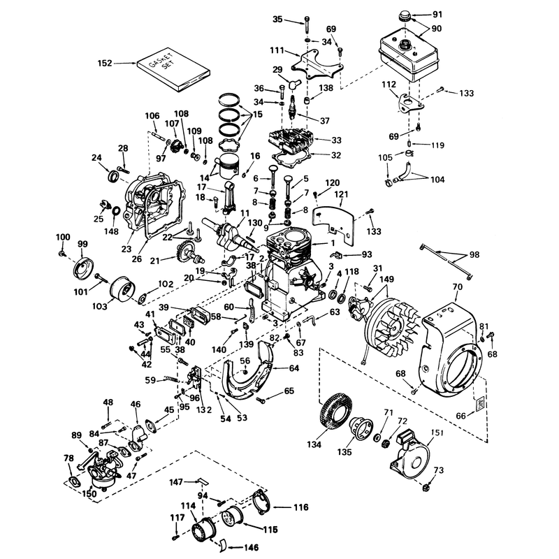 Engine Tecumseh Model H35-45481m