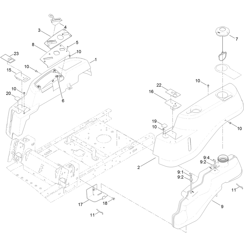 Body Styling and Fuel Tank Assembly