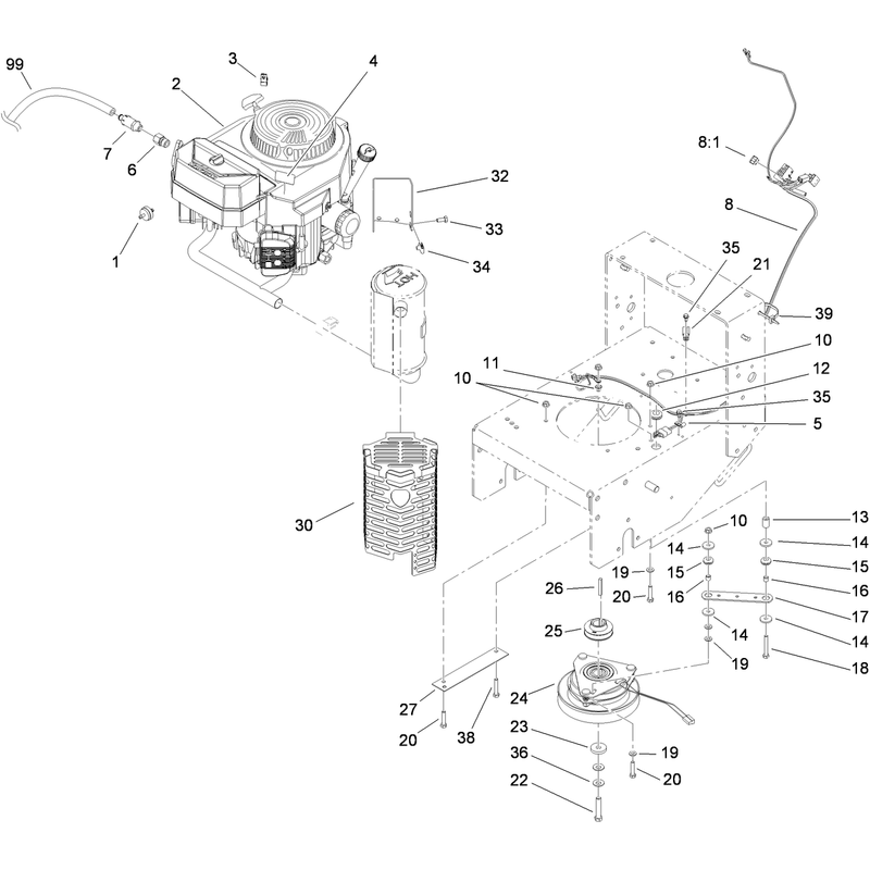 Engine and Clutch Assembly
