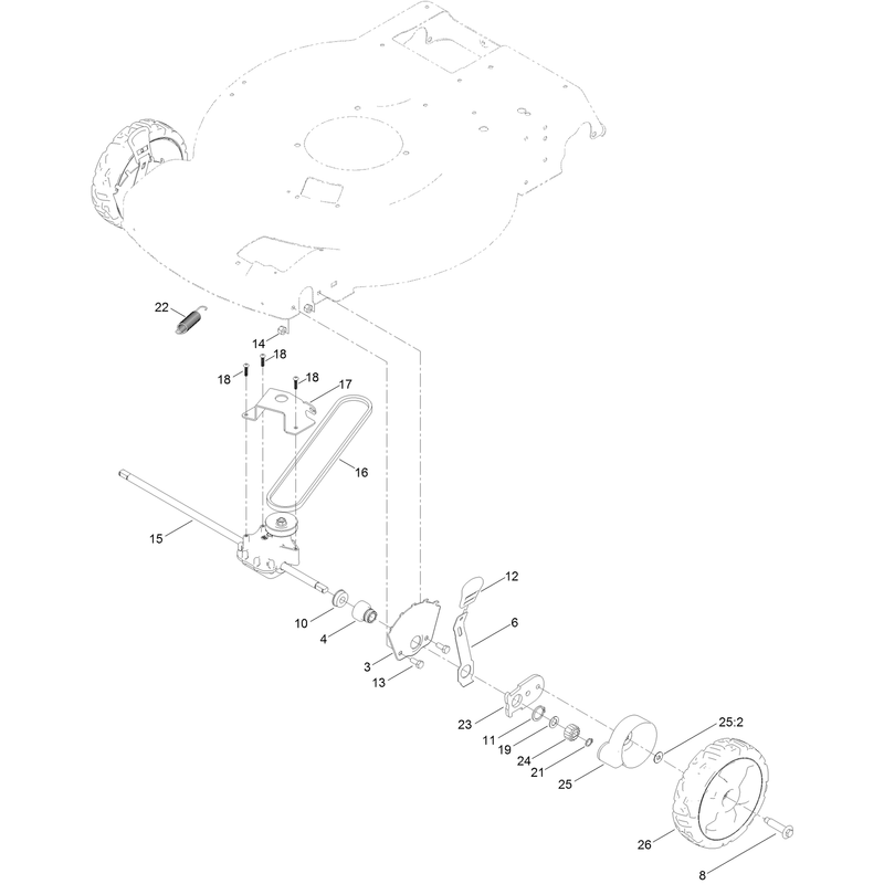 Front Wheel and Height of Cut Assembly
