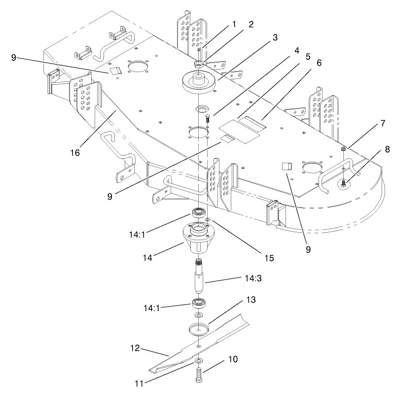 Deck Plate, Spindle And Blade Assembly