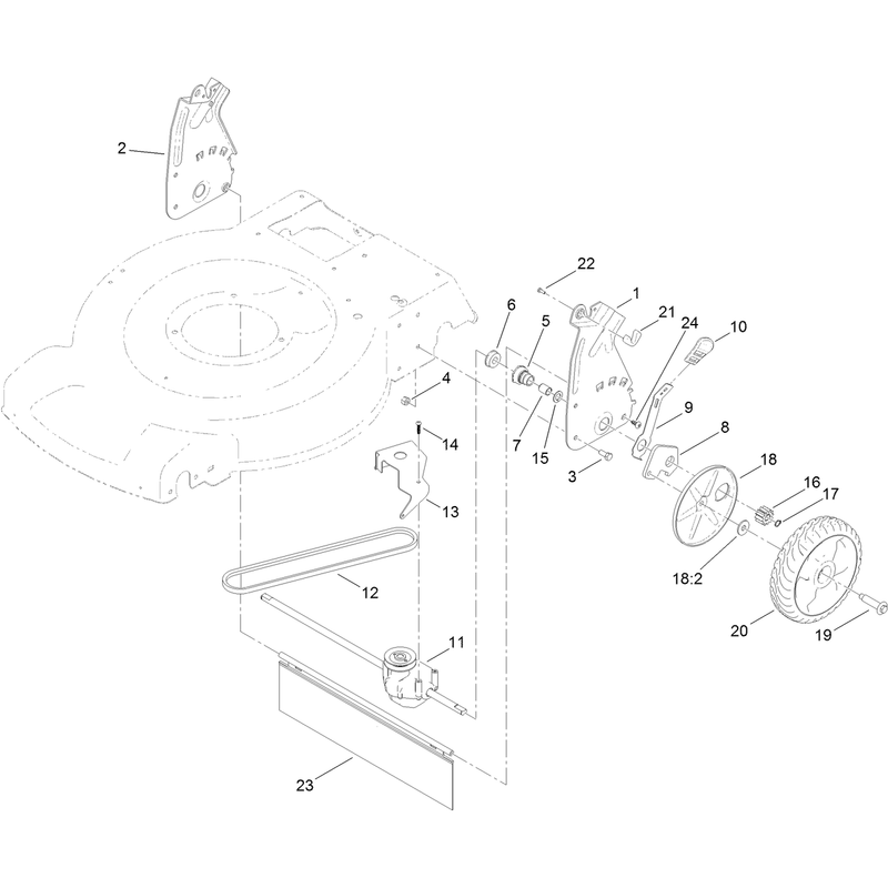 Transmission and Rear Wheel Drive Assembly