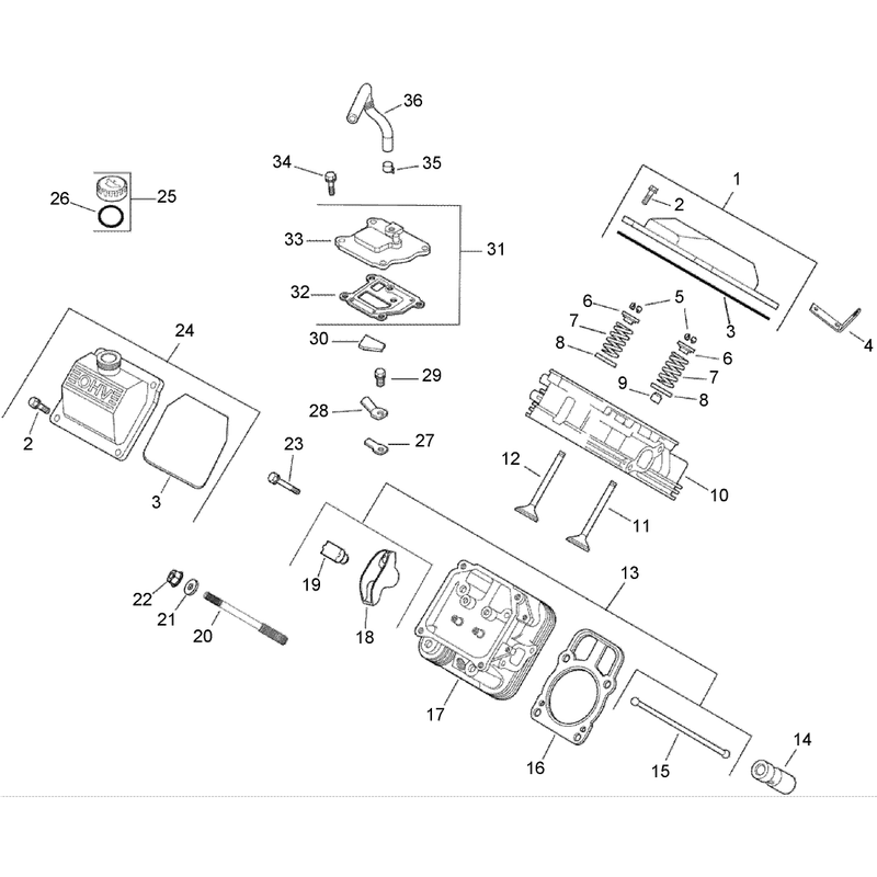 Head Valve and Breather Assembly Kohler CH730-0132