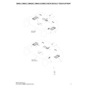 DM36-2, DM42-2, DM42B-2, DM48-2 & DM52-2 DECK DECALS / TOUCH-UP PAINT