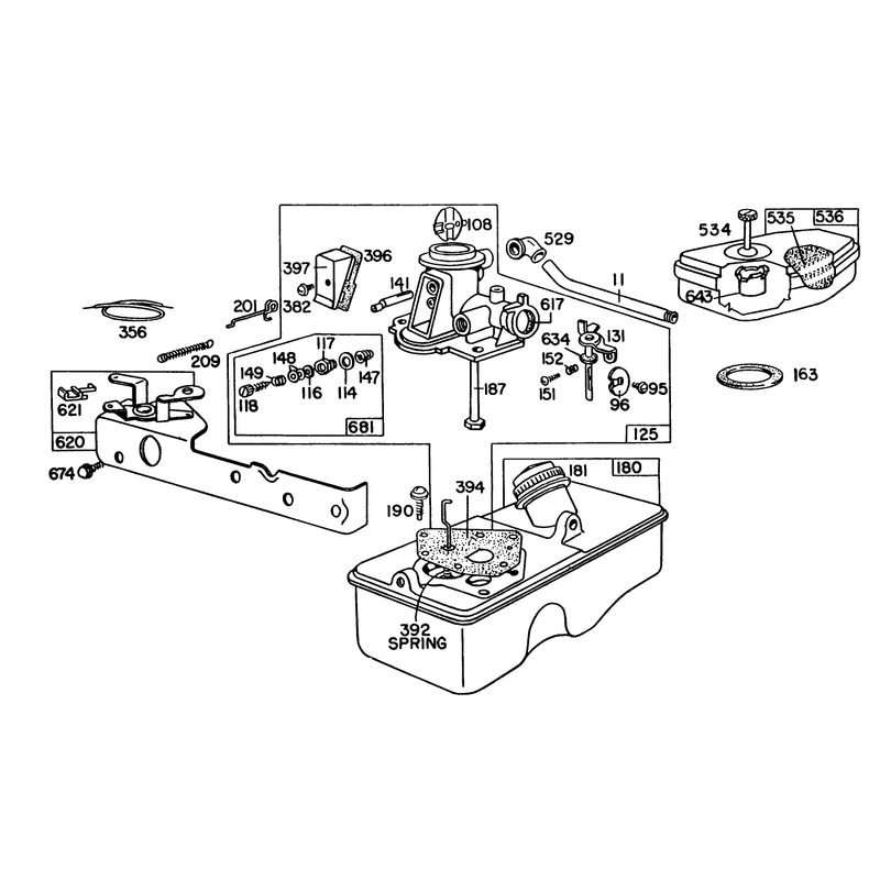 Briggs and Stratton Carburetor Assembly Model 92508-1000-04 for 19in Hand Propelled Model 16360