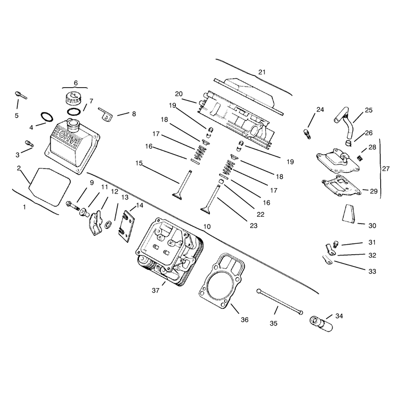 Cylinder Head Valve and Breatherch20qs-Ps64556 Kohler
