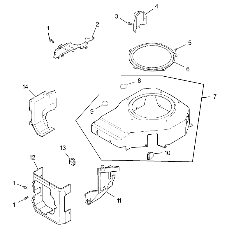 Blower Housing and Baffle Assembly Kohler CV493S-27529