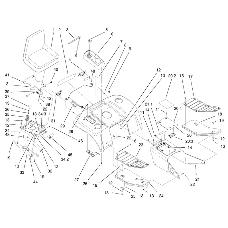 Fender Footrest and Seat Assembly