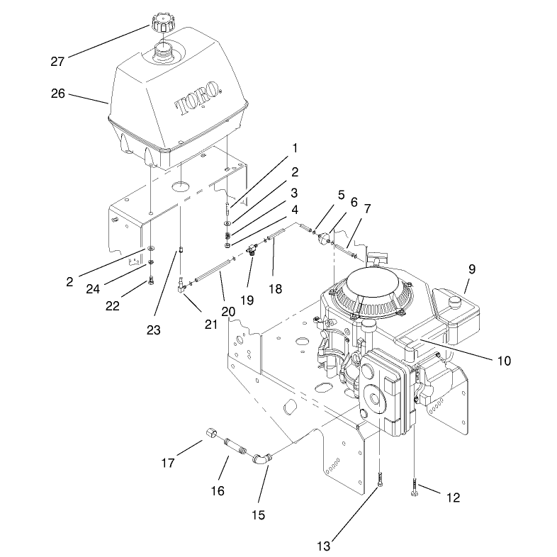 Engine and Fuel System Assembly