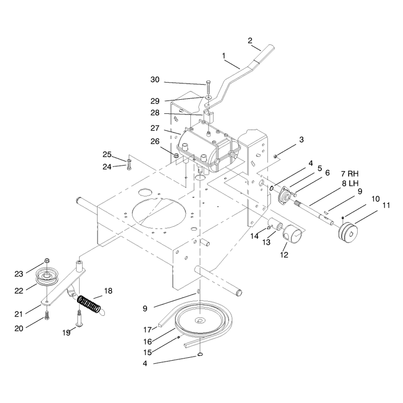 Transmission and Idler Pulley Asm