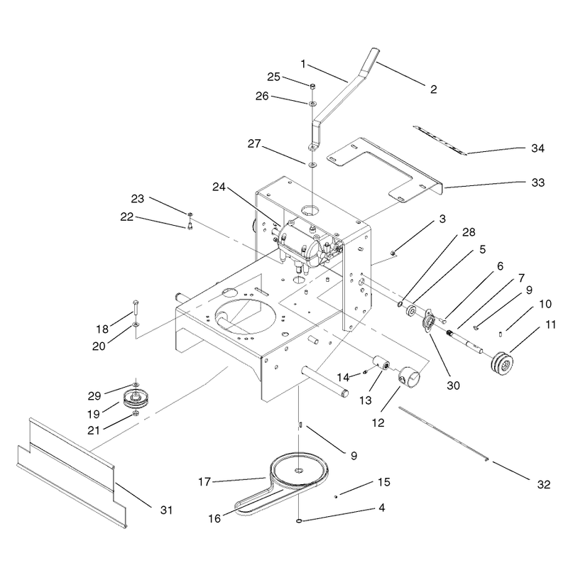 Transmission and Idler Pulley Assembly