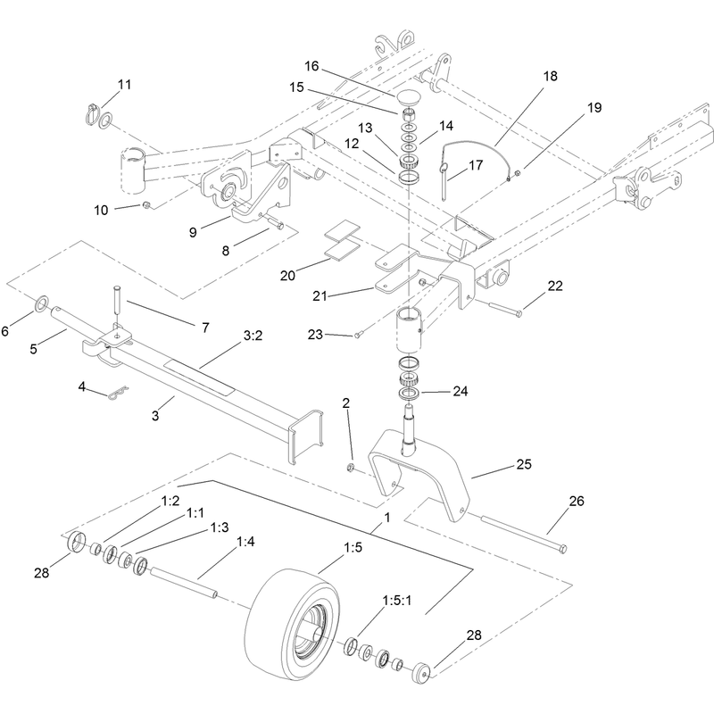 Caster Wheel and Z Stand Assembly