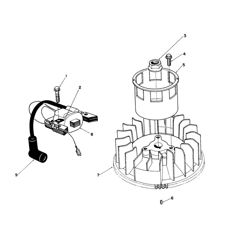 Magneto & Flywheel Assembly (engine No. Vmg6, Vmj8 & Vmk9)