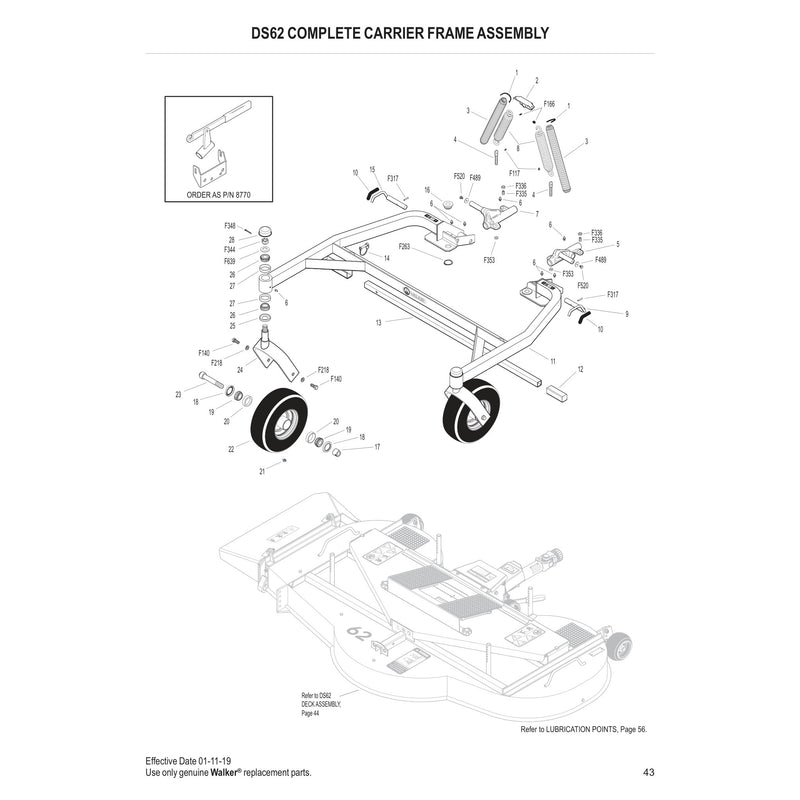 DS62 COMPLETE CARRIER FRAME ASSEMBLY