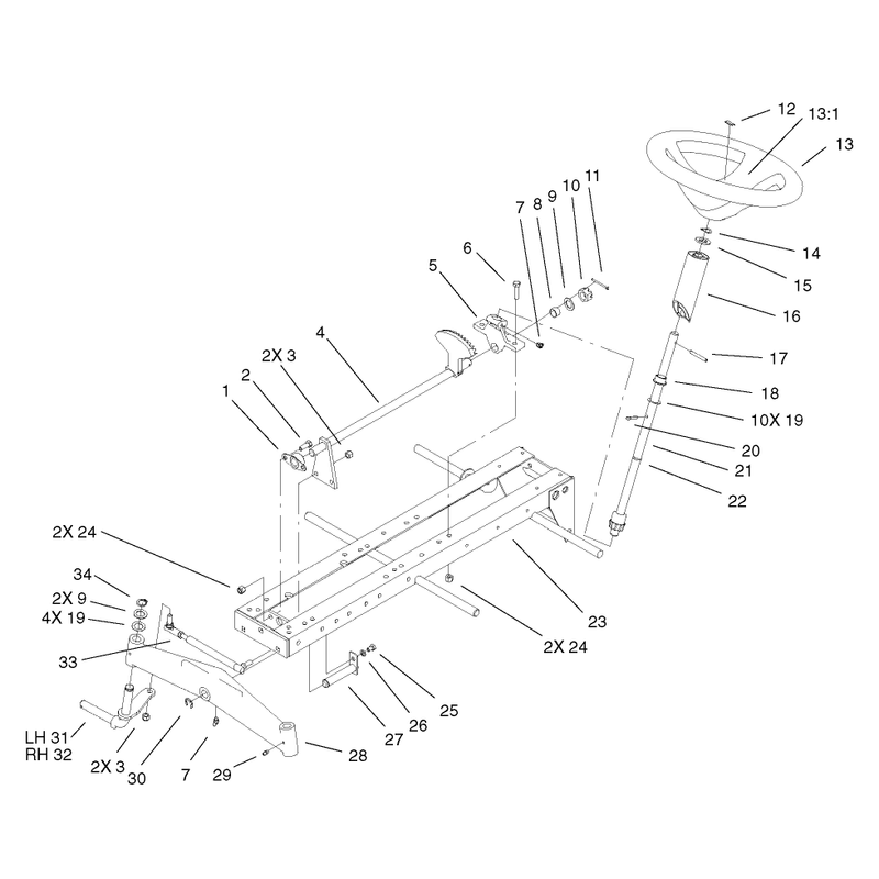 Frame Axle and Steering Assembly