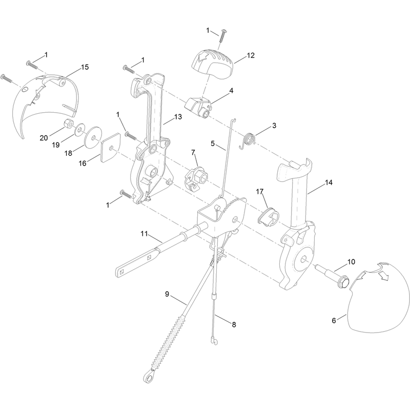 Lever Chute Control Assembly