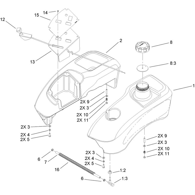 Fuel Tank and Control Pod Assembly